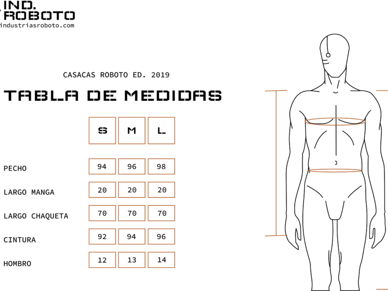 tabla de medidas CASACAS ROBOTO 2019 tabla de medidas CASACAS ROBOTO 2019