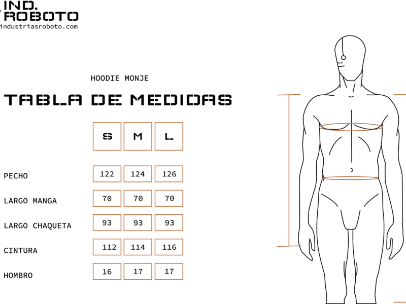 tabla de medidas MONJE tabla de medidas MONJE